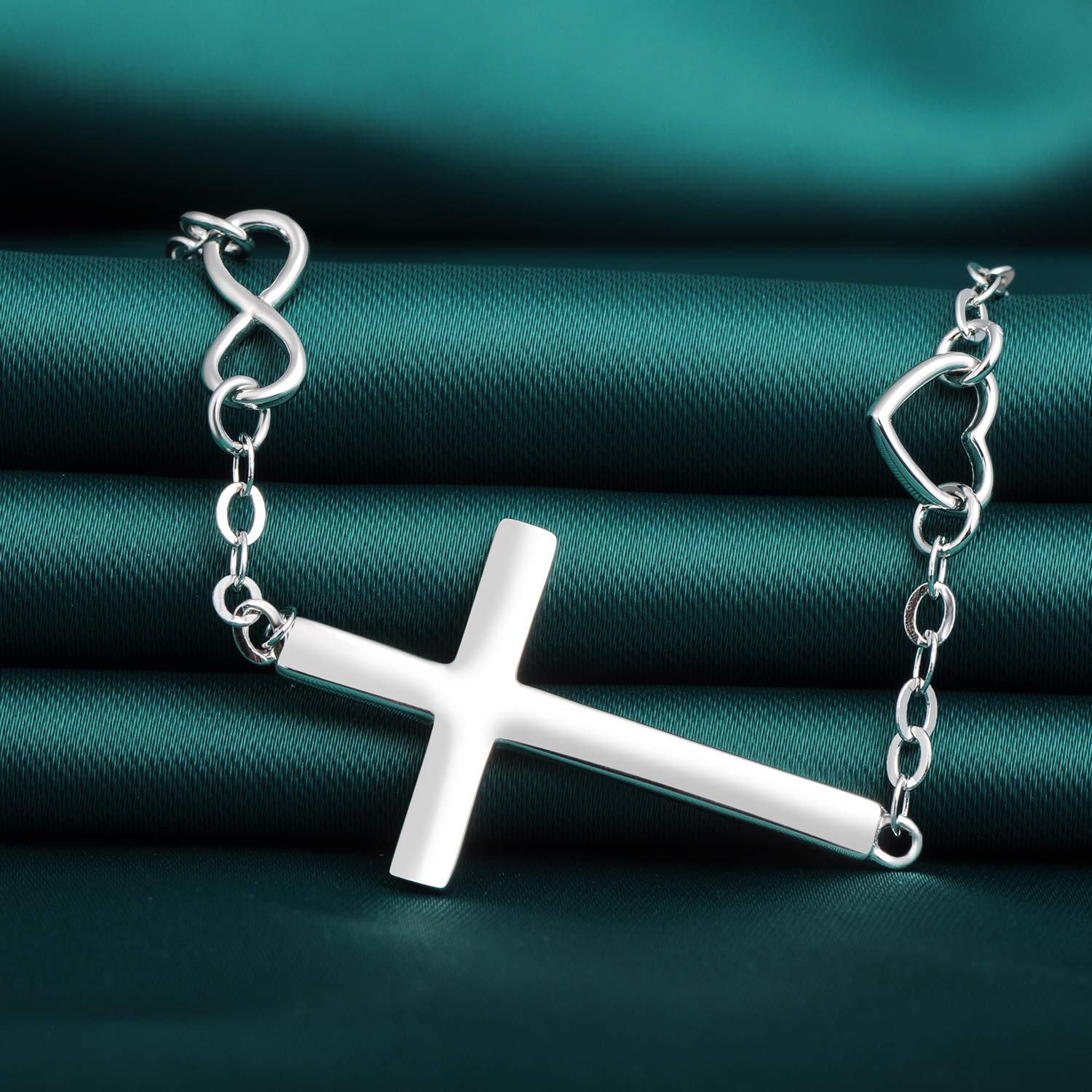 Infinionly Infinity bracciale argento 925 cuore regolabile