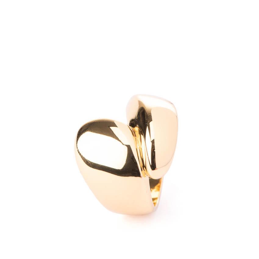 Chic Ad Hoc Anello Abbraccio Argento e Oro Bicolore