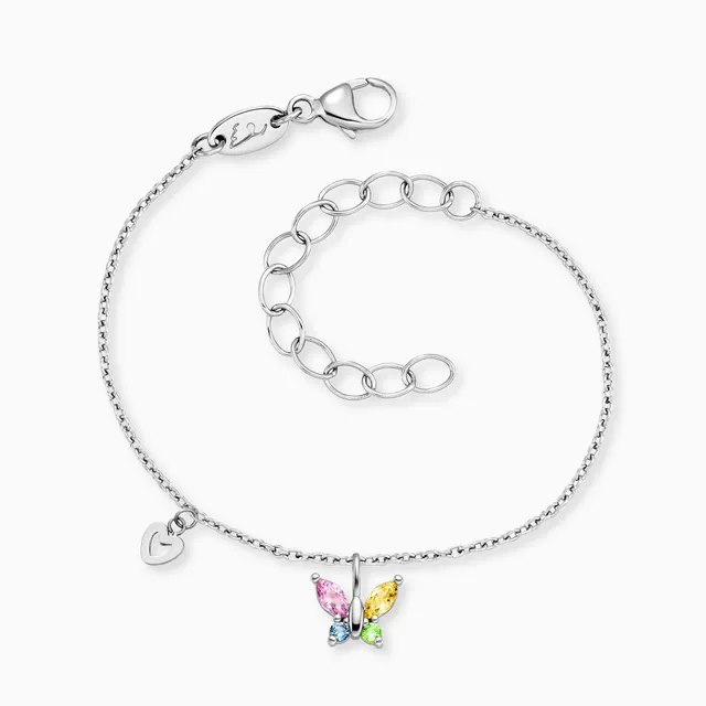 Engelsrufer Kinder bracciale bambina farfalla zirconia multicolor