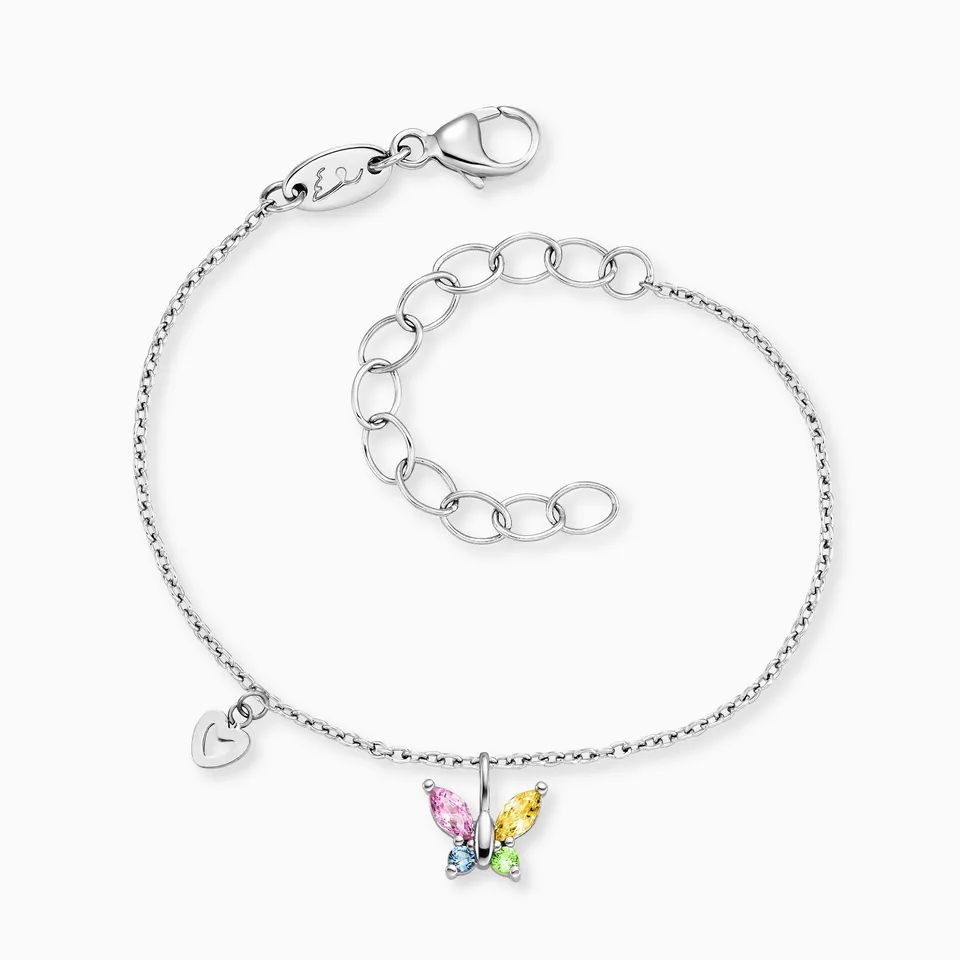 Engelsrufer Kinder bracciale bambina farfalla zirconia multicolor