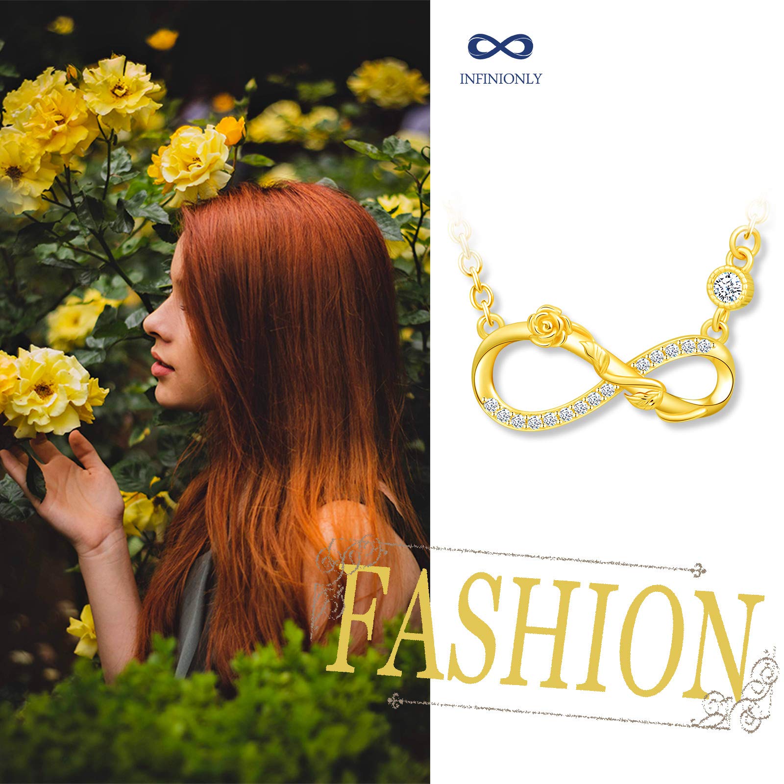 Infinionly Fashion collana oro infinito bracciale zirconi