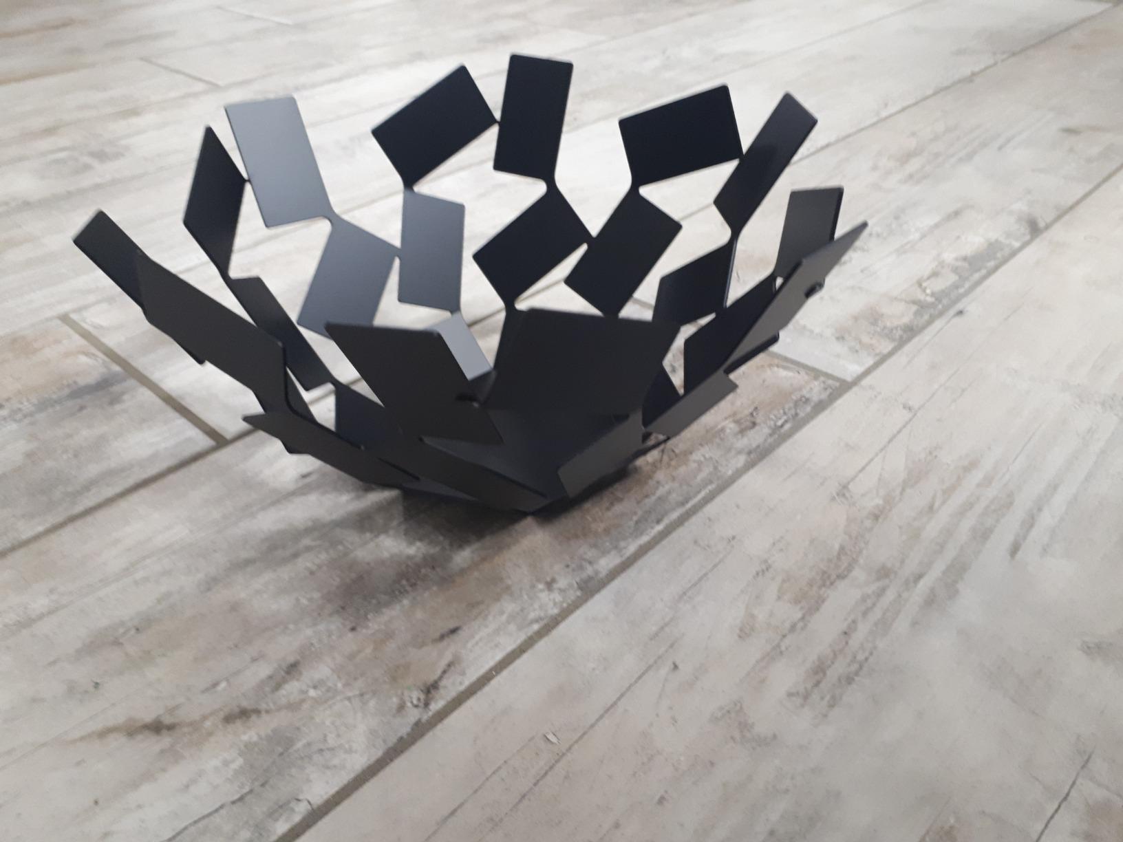Alessi Fruttiera Centrotavola Nero 27 cm in Acciaio