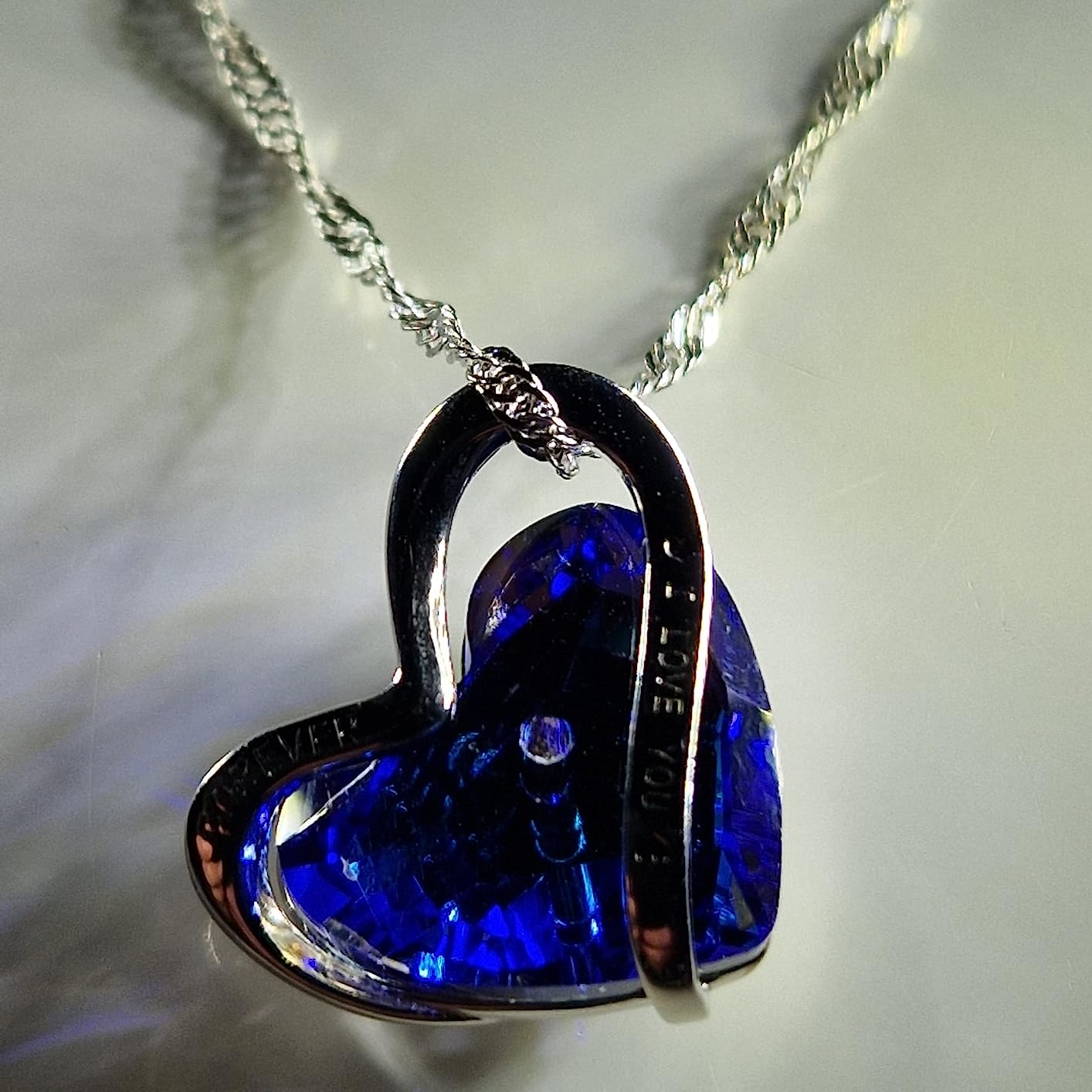 INFINIONLY Cuore dell'Oceano collana cuore argento viola 45 cm