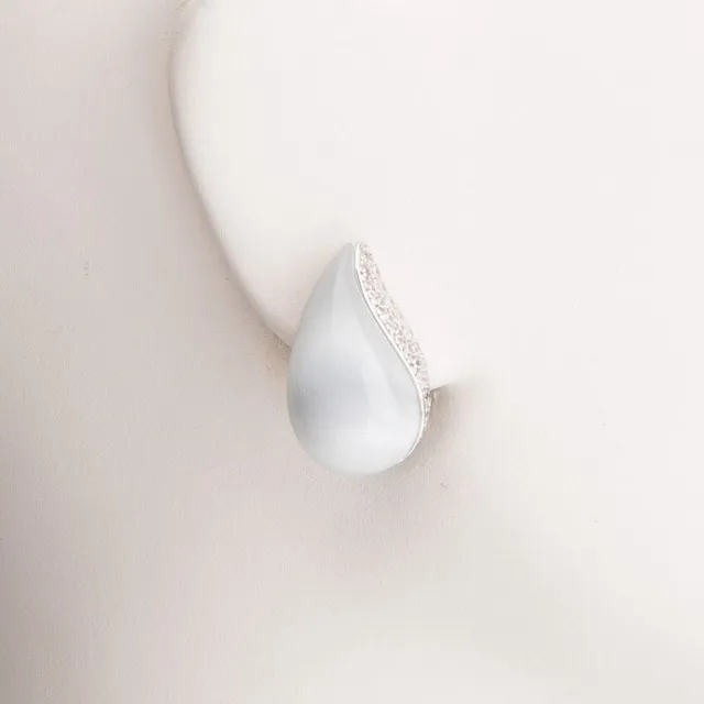 Chic Ad Hoc Orecchini clip goccia cristallo grigio