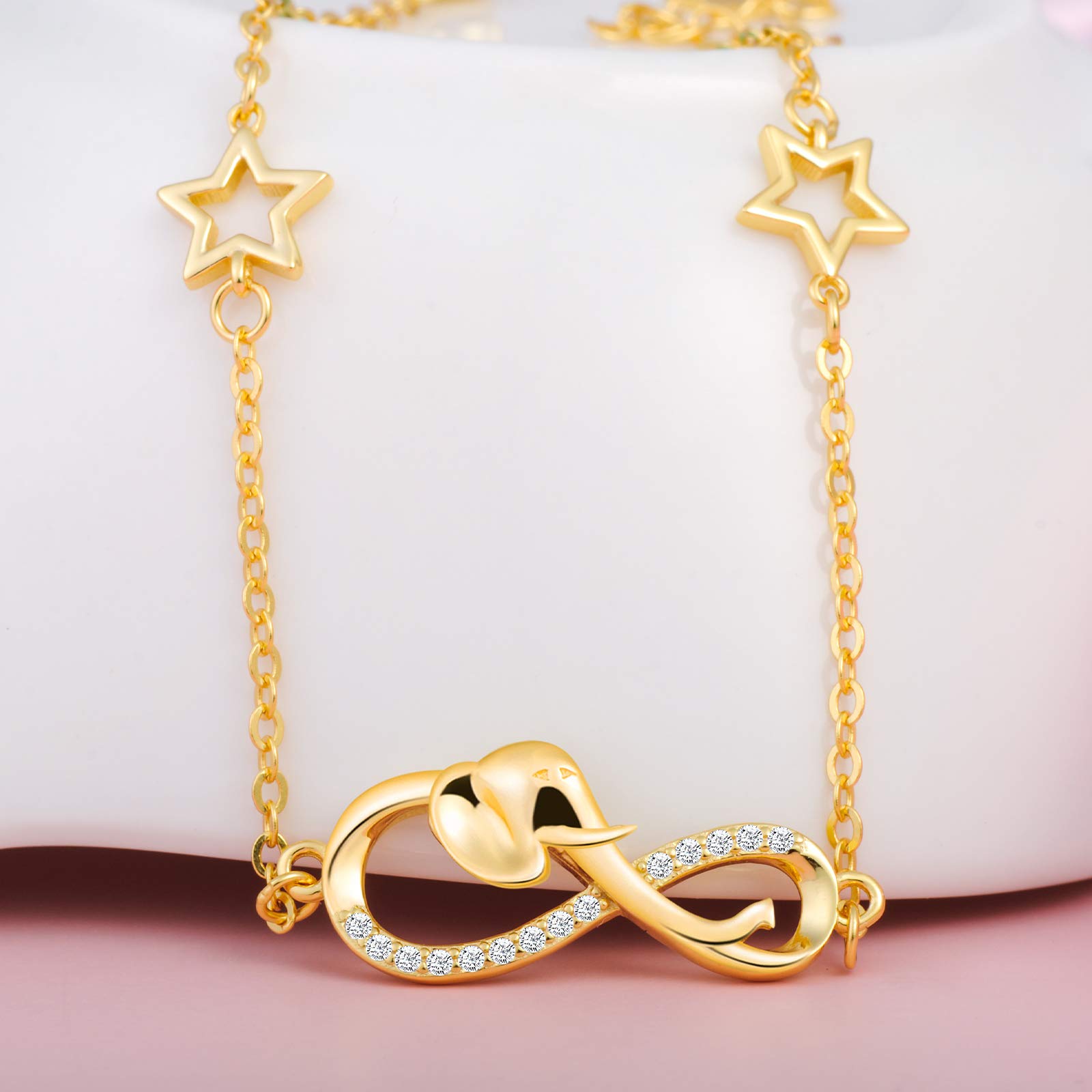 INFINIONLY Fashion Bracelets C-stella bracciale oro elefante stella
