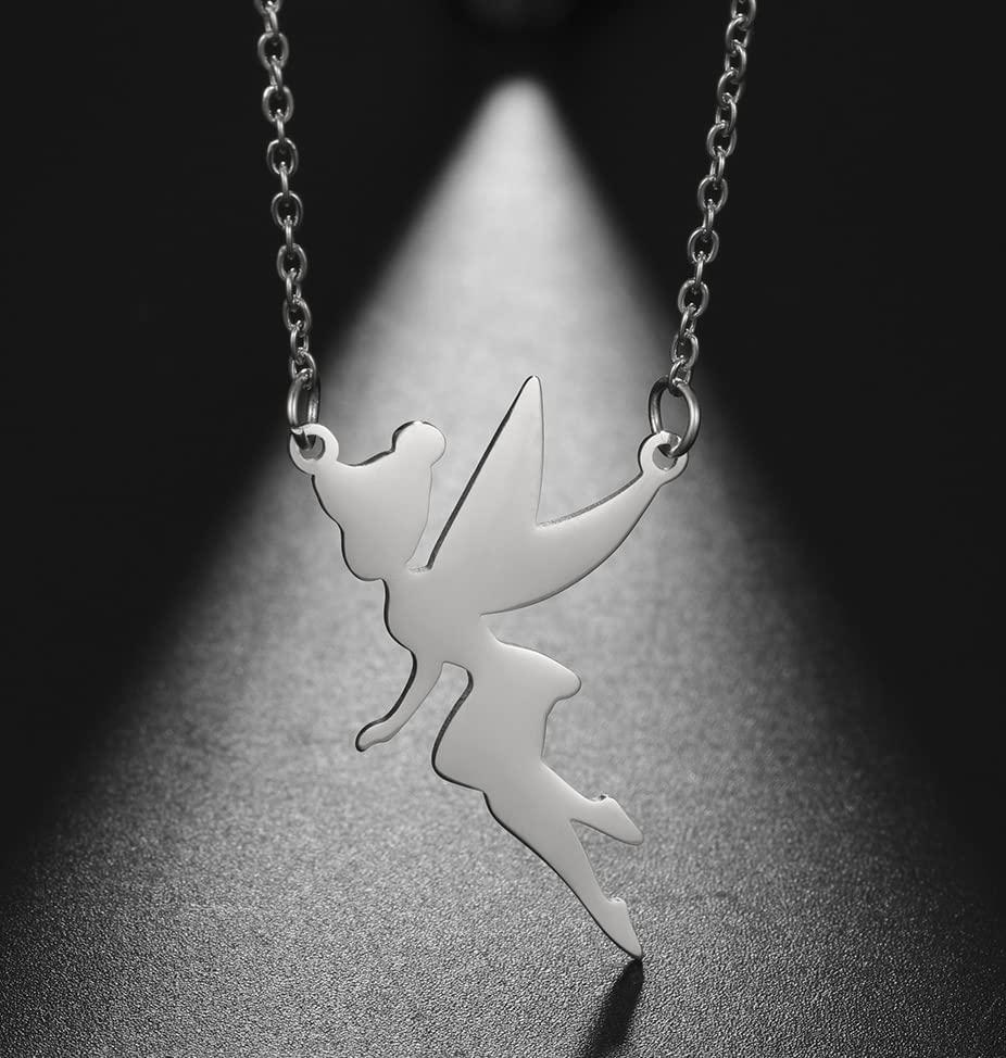 Eueavan Collana Fata Campanellino Argento Ballerina