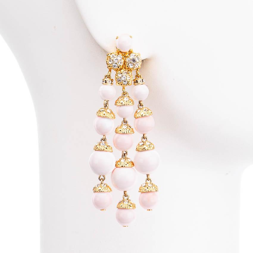 Chic Ad Hoc Orecchini Clip Ciuffo Oro Rosa Corallo