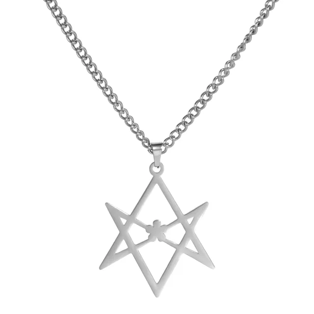 Eueavan Necklaces collana esagramma fiore Argento1