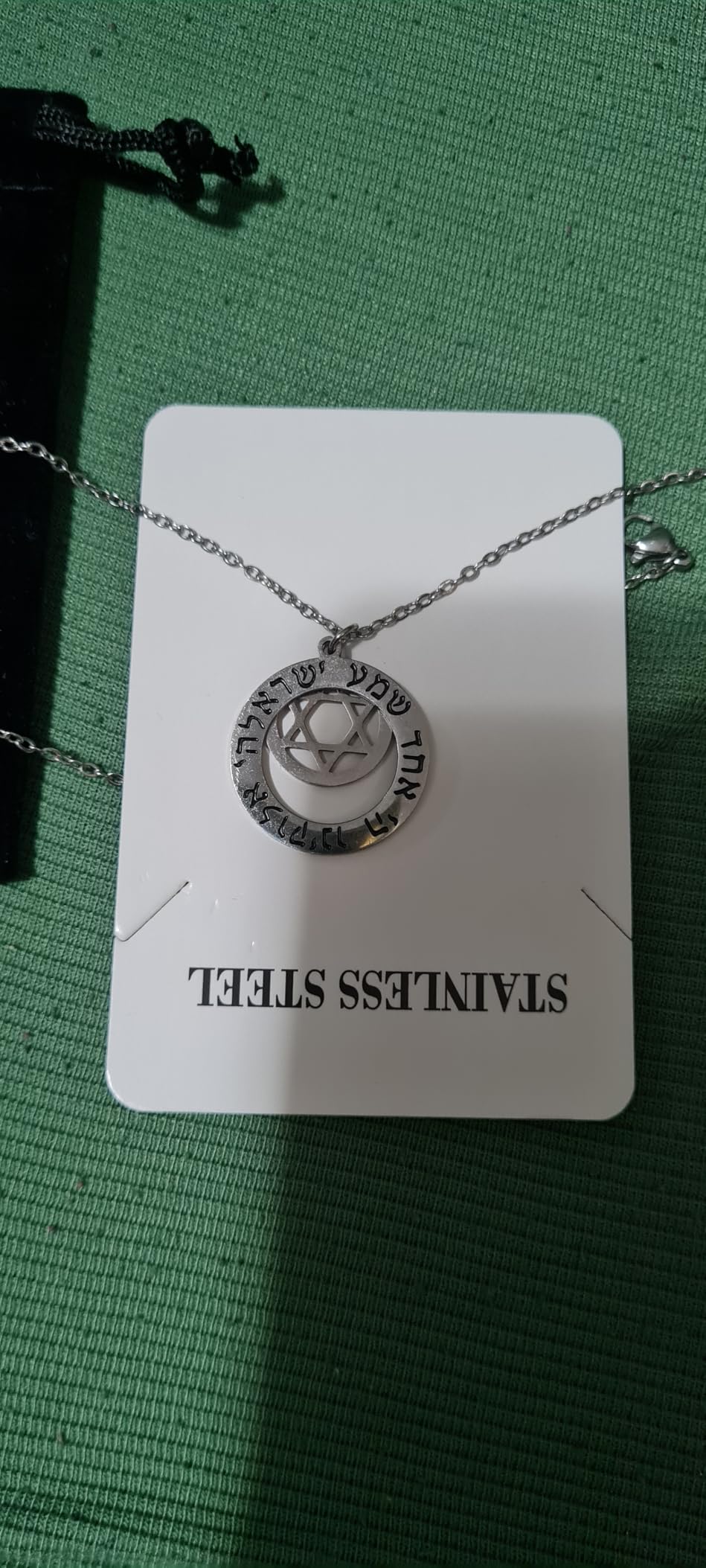 EUEAVAN Necklaces B-Hebrew collana stella di Davide shema