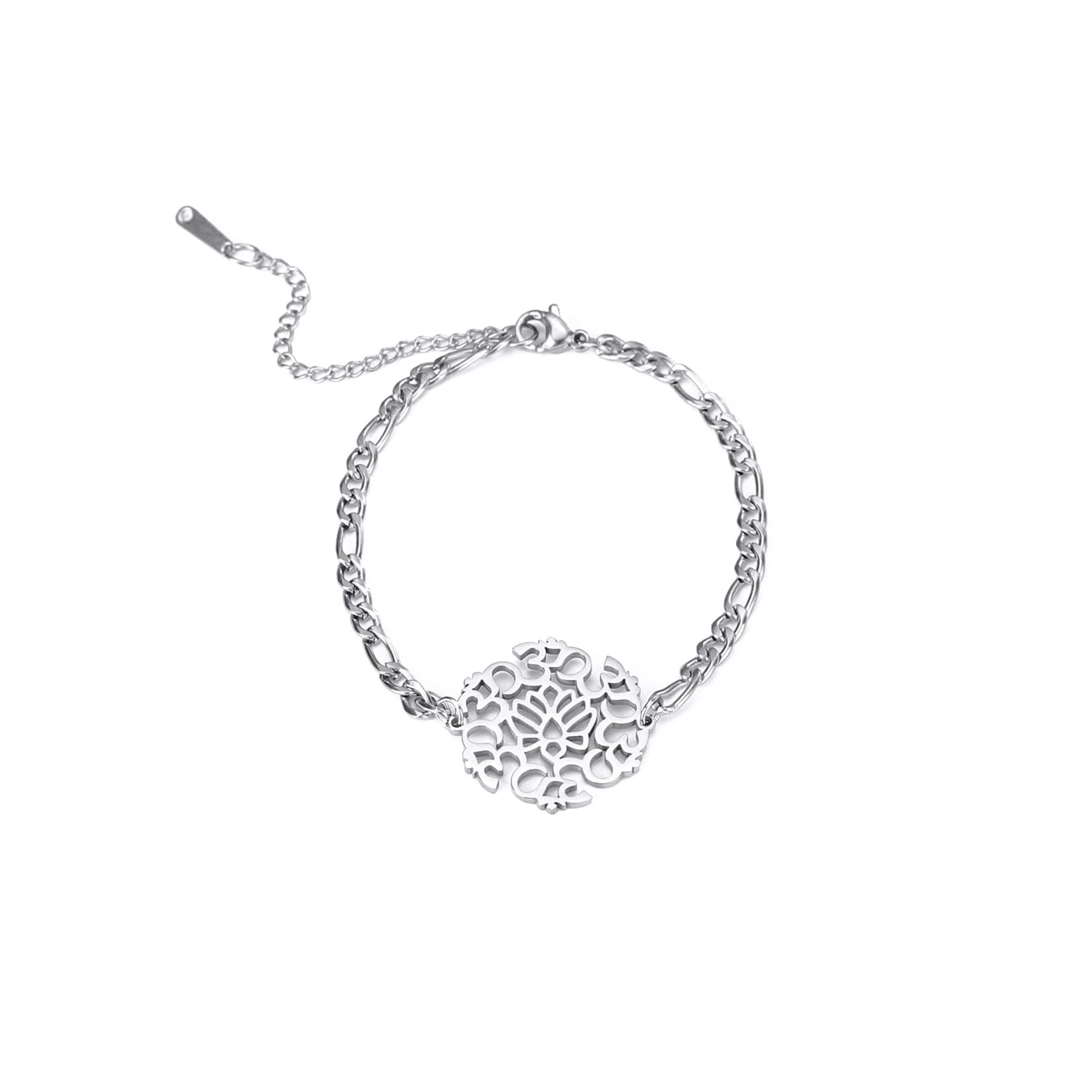 EUEAVAN Bracelets bracciale Om argento yoga portafortuna