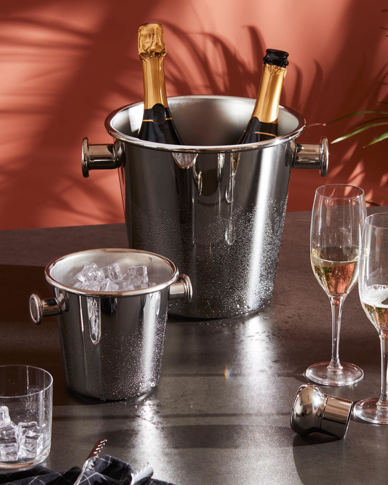 Alessi 5052 secchiello 2 bottiglie acciaio 25 cm champagne