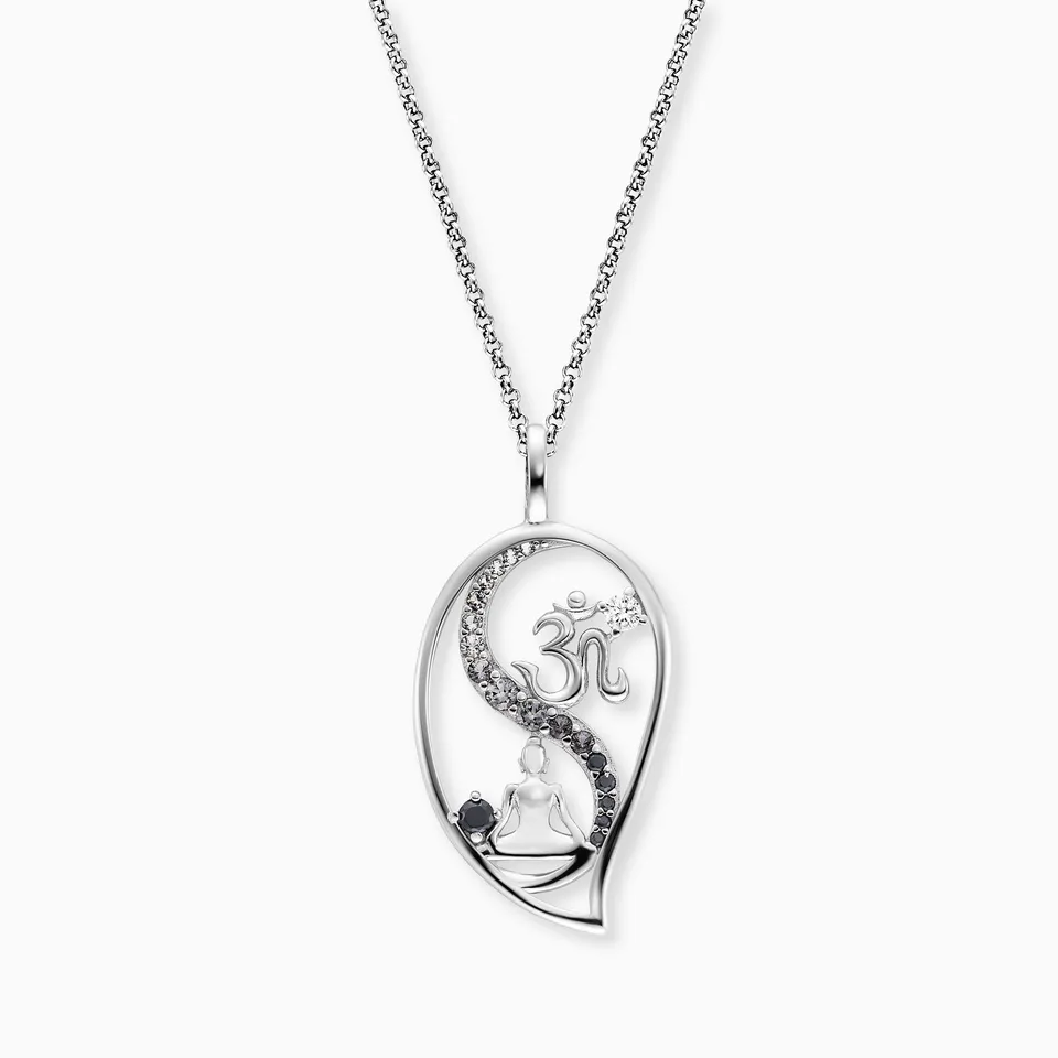 Engelsrufer Yin Yang Collana Argento Goccia Zirconia