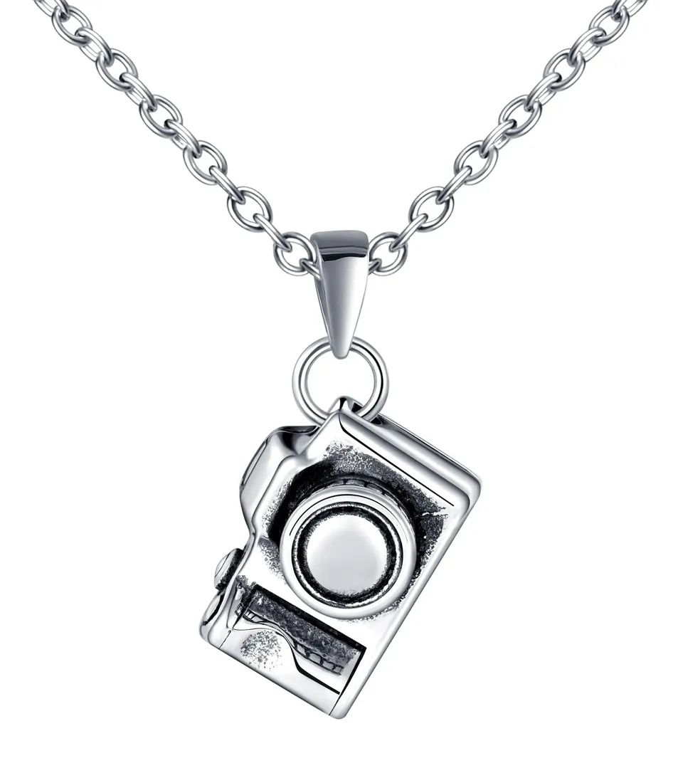 Infinionly collana macchina fotografica acciaio vintage