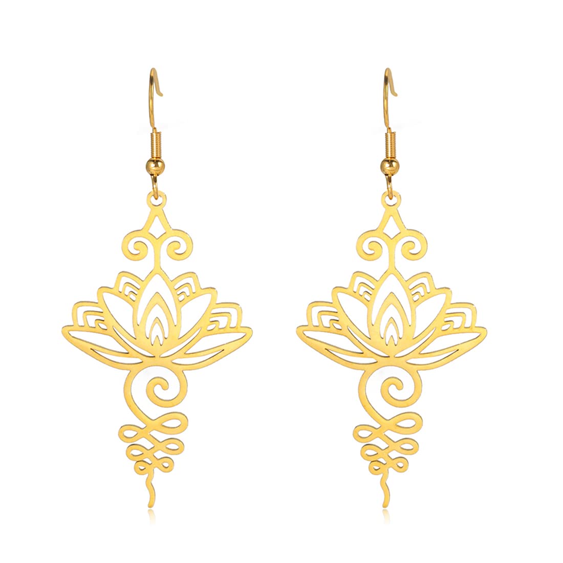 EUEAVAN Earrings orecchini pendenti loto yoga argento