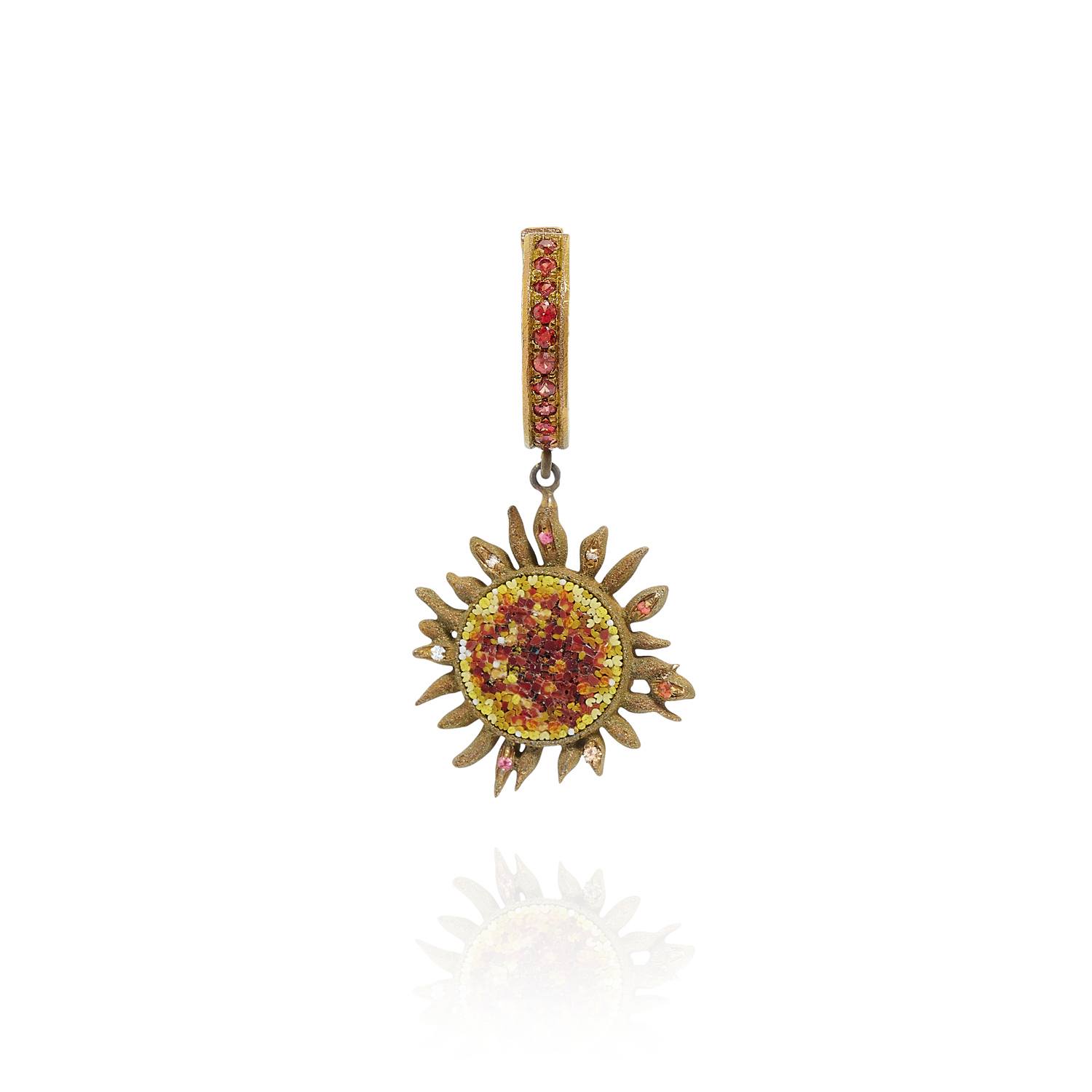 Le Sibille Sole mono orecchino titanio zaffiri 0.28 ct