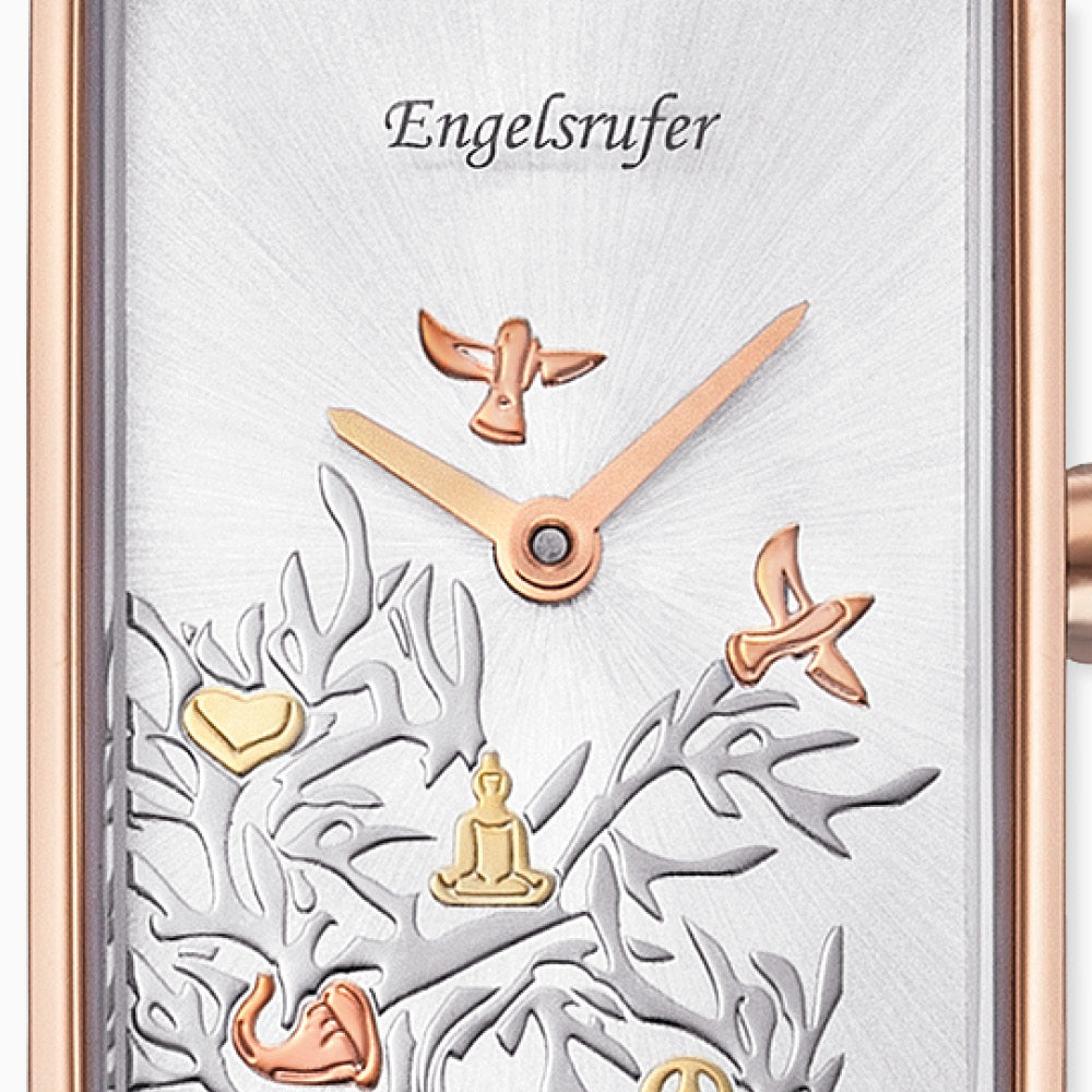 Engelsrufer Tree of Life orologio rosé pelle grigia