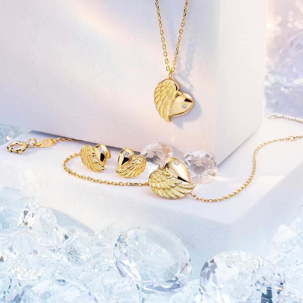 Engelsrufer Herzflügel orecchini oro 375 diamante