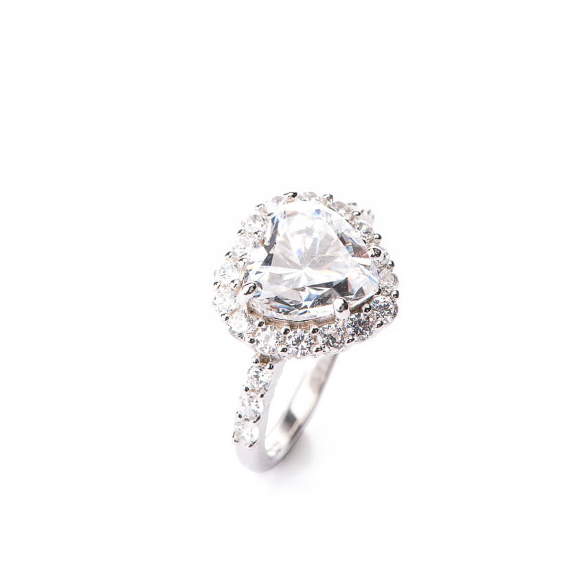 Chic Ad Hoc Anello cuore corona zirconi brillanti