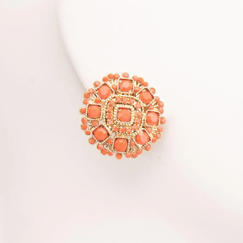 Chic Ad Hoc Orecchini clip oro e corallo