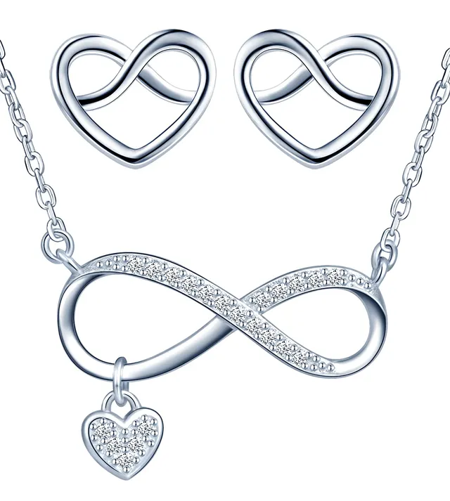 INFINIONLY Fashion Necklaces parure collana argento 925 cuore A-silver