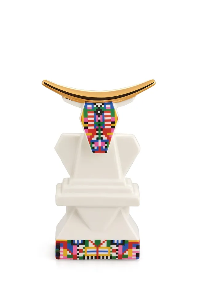 Alessi Cow ESA05 4 statuina bue presepe porcellana
