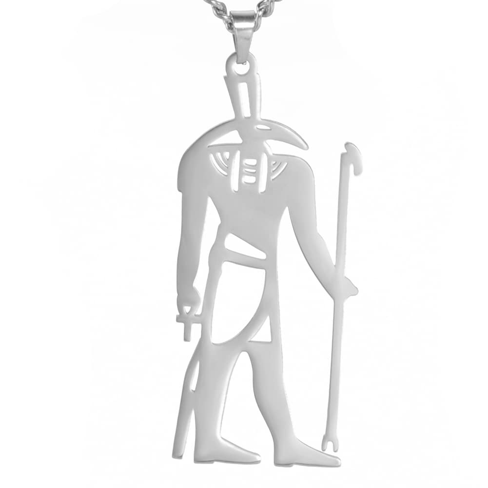 EUEAVAN Necklaces collana acciaio dio Seth argento