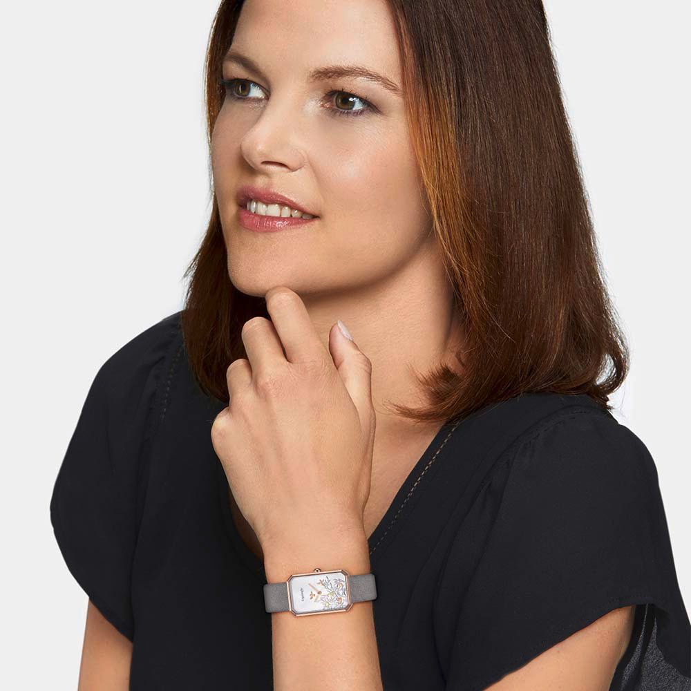 Engelsrufer Tree of Life orologio rosé pelle grigia