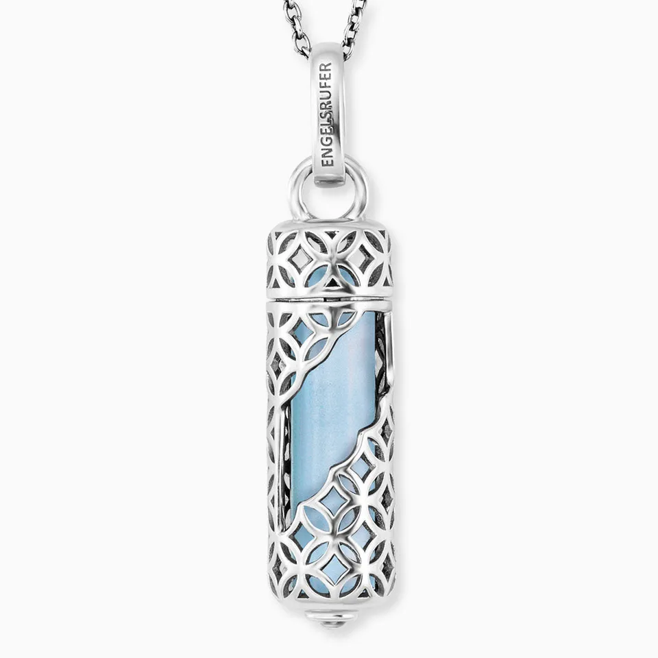 Engelsrufer Powerful Stone collana agata blu argento M