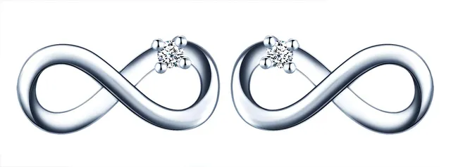 INFINIONLY orecchini argento 925 infinito zirconi perno