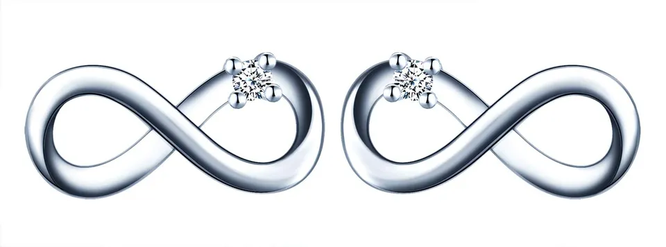 INFINIONLY orecchini argento 925 infinito zirconi perno