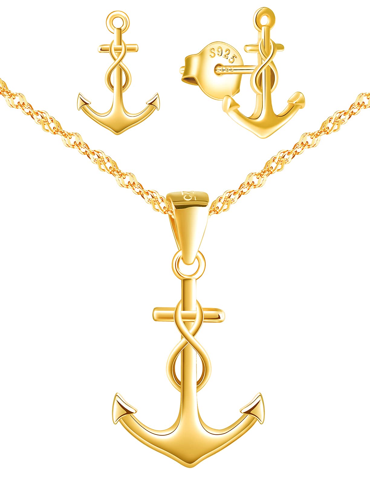 INFINIONLY Fashion D-sets parure infinito argento 925 oro