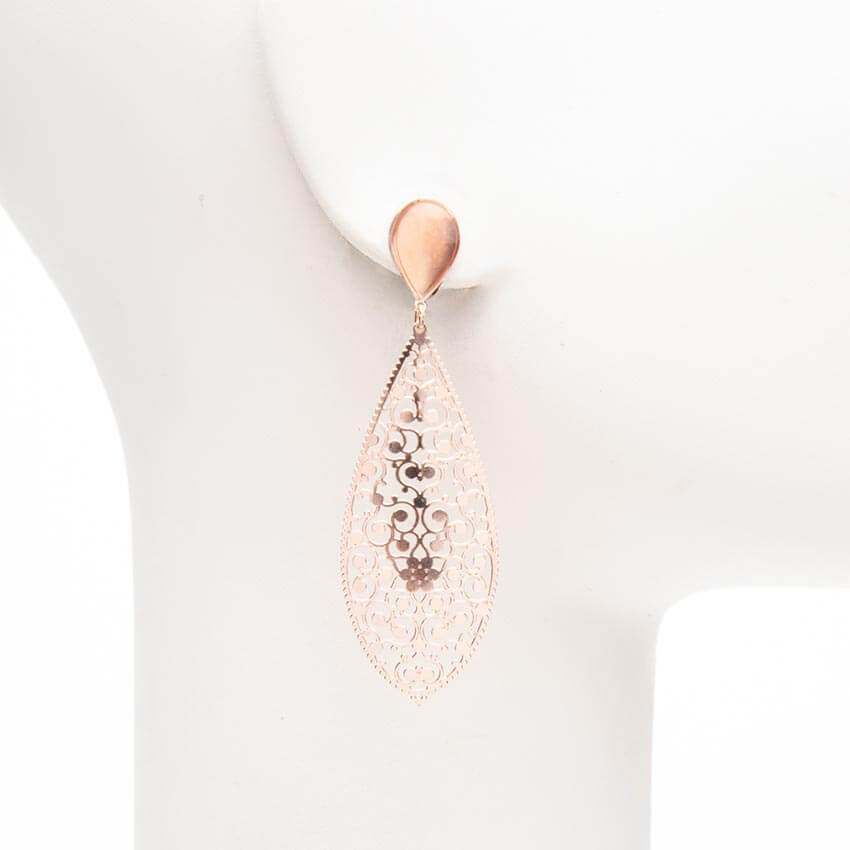 Chic Ad Hoc Orecchini goccia arabesco oro rosa