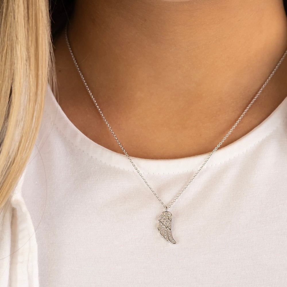 Engelsrufer collana argento Ala zirconia argento