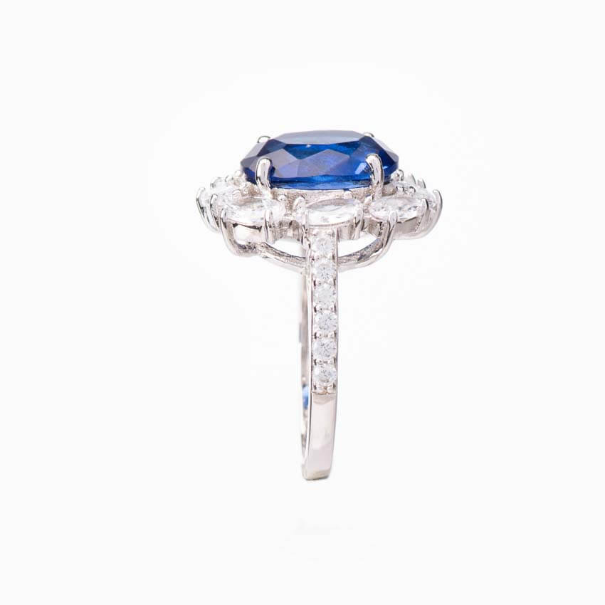 Chic Ad Hoc Anelli Anello Fiore Zaffiro Petali Crystal