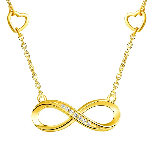 INFINIONLY Fashion Collana Infinito Cuore Argento 925 Zirconi