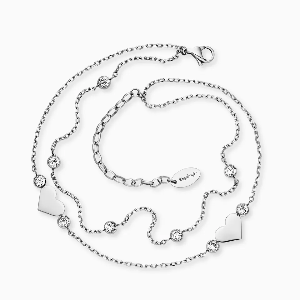 Engelsrufer Moonlight Cavigliera Acciaio Cuore Zirconia