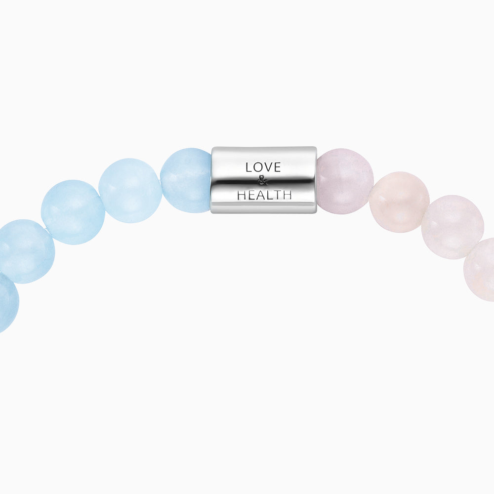 Engelsrufer Bracciale S Quarzo Rosa Agata Blu Argento