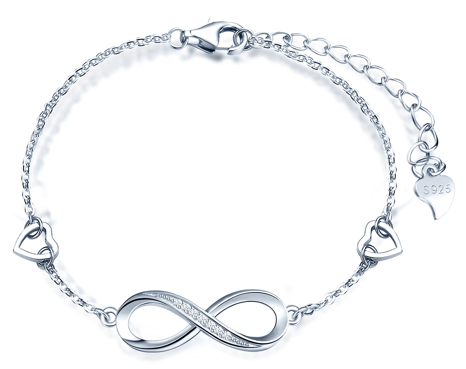 INFINIONLY Collana infinito cuore argento 925