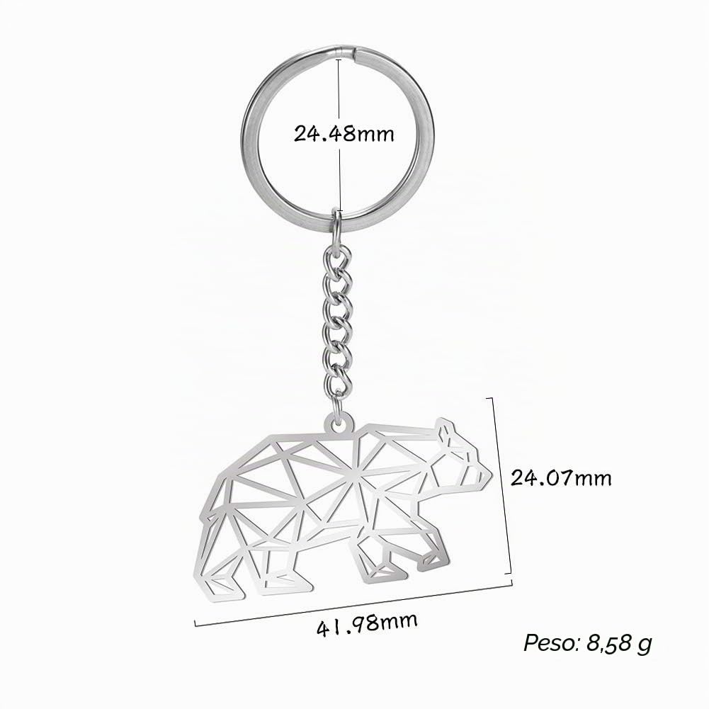EUEAVAN Keyrings portachiavi orso acciaio inox
