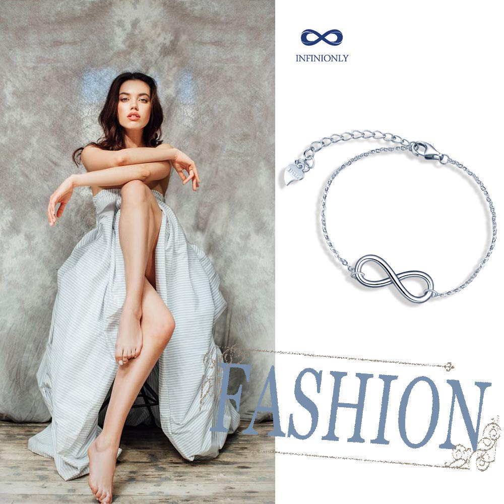 INFINIONLY Bracciale Infinito in Argento 925 Silver Regolabile