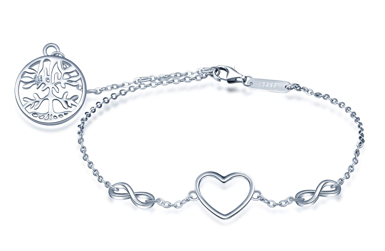 INFINIONLY bracciale argento 925 cuore infinito zirconi donna