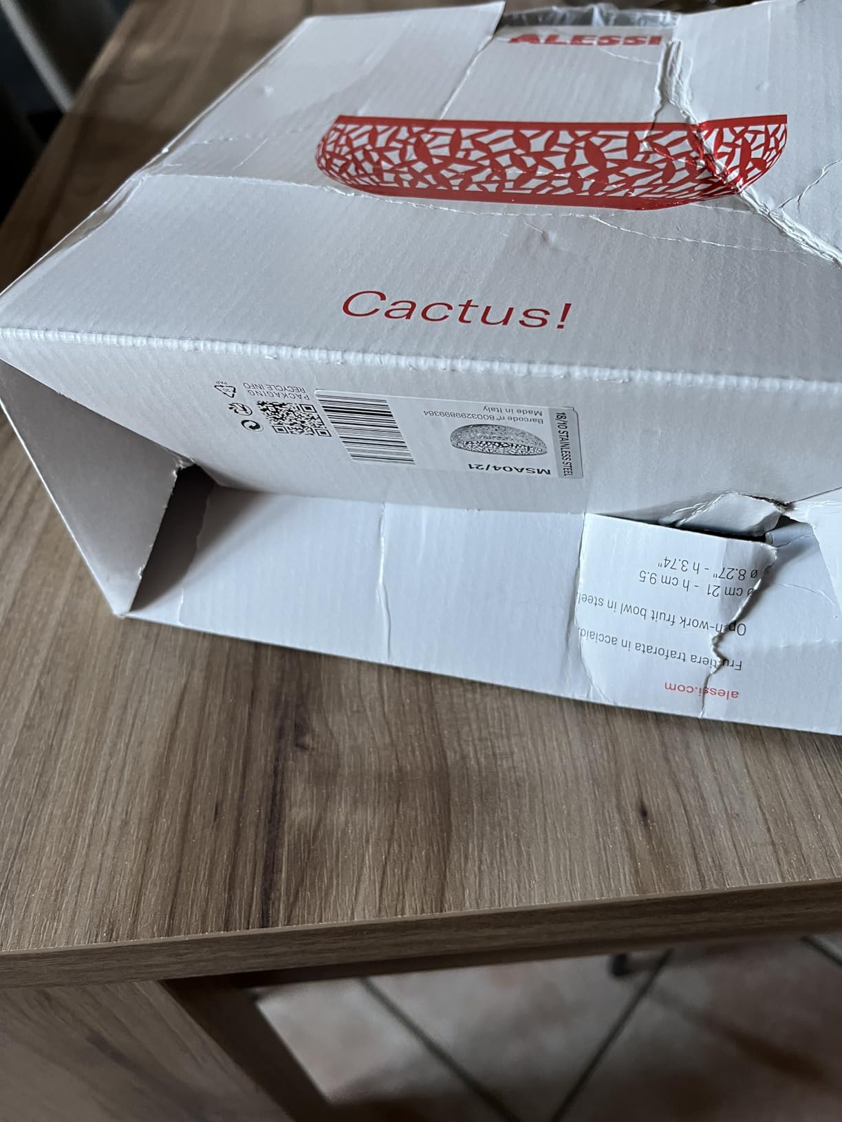 Alessi Cactus MSA04/21 fruttiera acciaio traforata 21 cm
