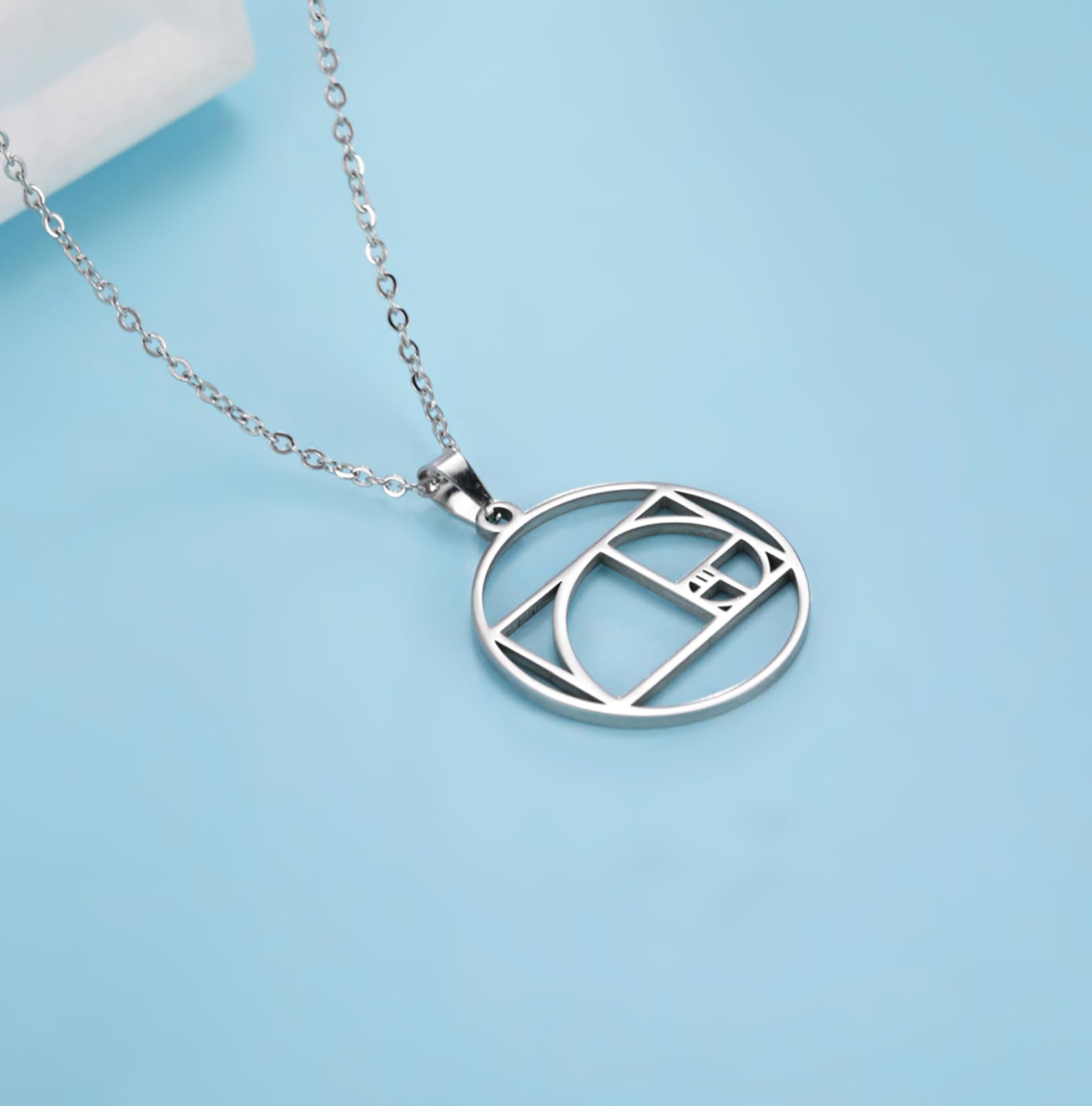 Eueavan Necklaces collana Fibonacci argento spirale aurea