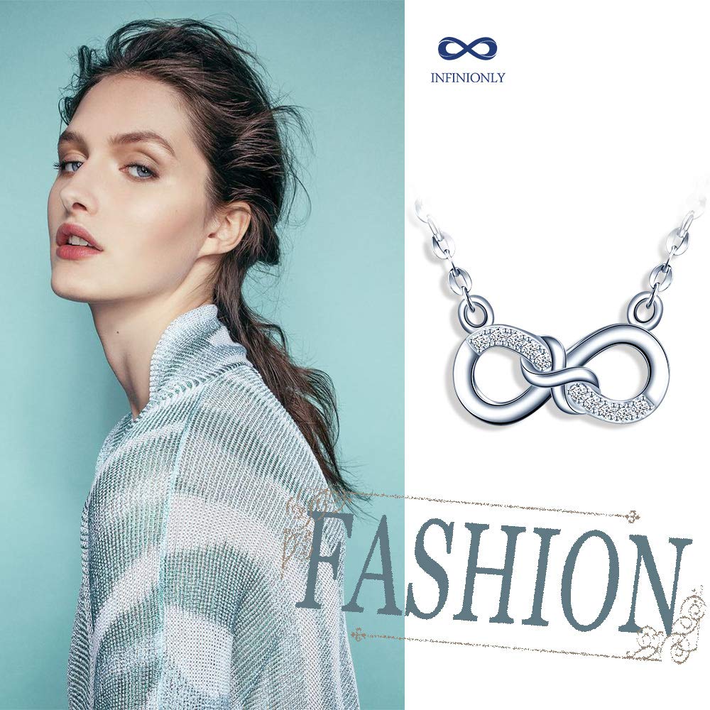 INFINIONLY Fashion Mini Infinito Collana Argento 925 Zircone