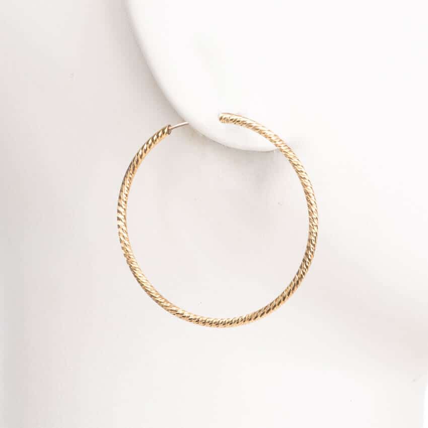 Chic Ad Hoc Orecchini Cerchio Sottile Placcato Oro Diamantato S
