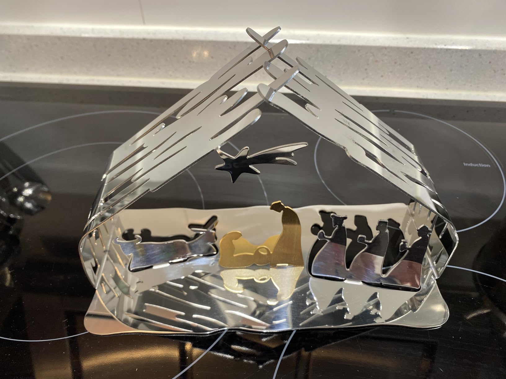 Alessi Bark Crib BM09 presepe acciaio inox lucido 23 cm