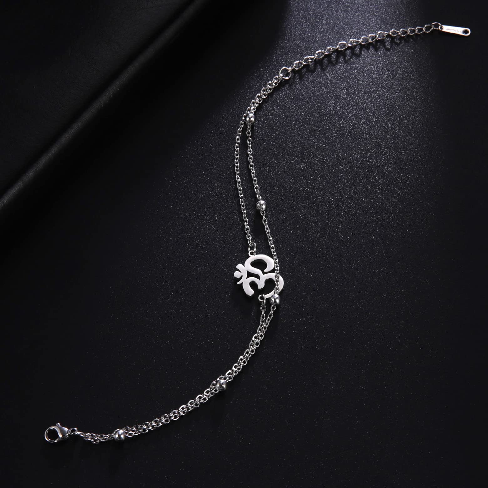 EUEAVAN Bracelets Bracciale Om Argento Yoga Amuleto