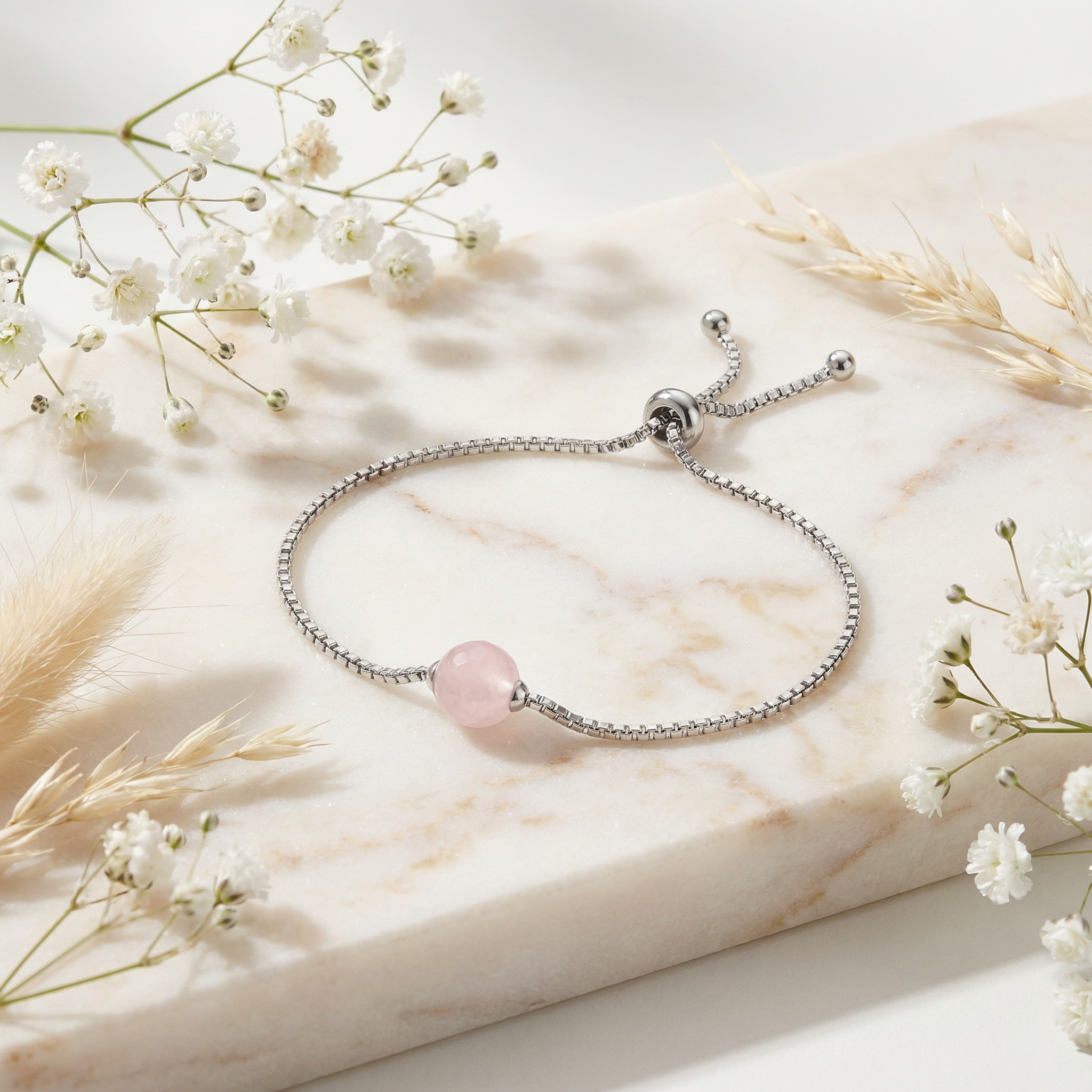 Engelsrufer Powerful Stone Bracciale Argento 925 Quarzo Rosa