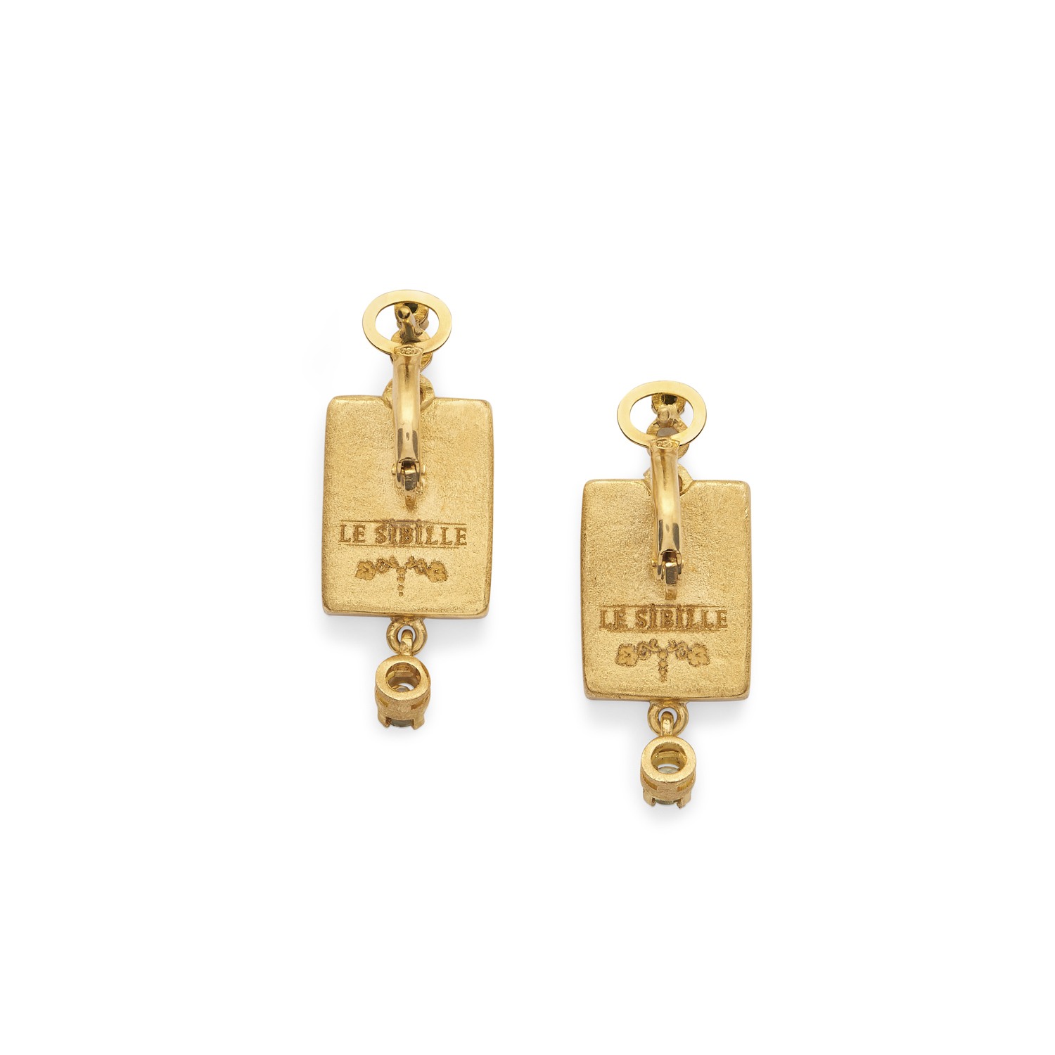 Le Sibille Orecchini Marghe Earrings oro diamanti verdi
