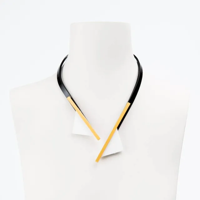Chic Ad Hoc Collane collana girocollo nero bianco oro